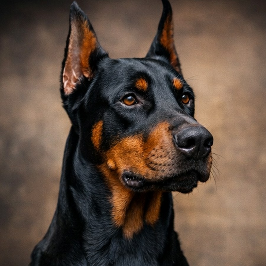 Доберман крупным планом